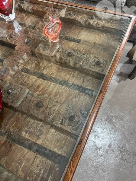 solid wood teak old door table 10