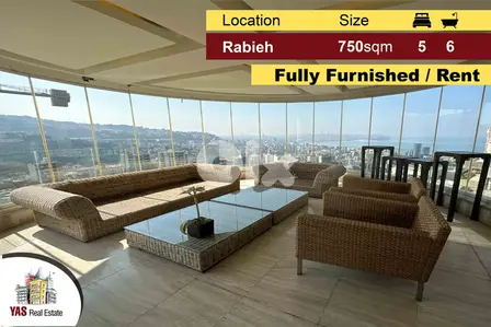 Rabieh 750m2 | Classy Apartment | Furnished | Killer View | Rent | MJ