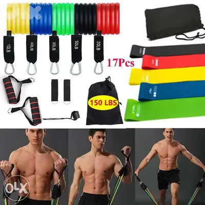 17 Resistance Bands Set Of Exercise Bands for 18$