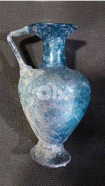 Ancient Roman blue Glass Jug Antique from 1st century 12 cm 0