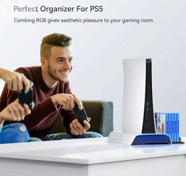 KIWIHOME PS5 Cooling & charging station with RGB lights /4$ delivery 7