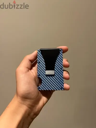 Blue Carbon fiber wallet