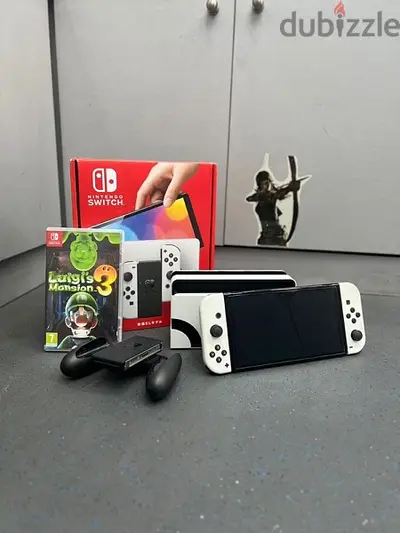 nintendo switch oled with game
