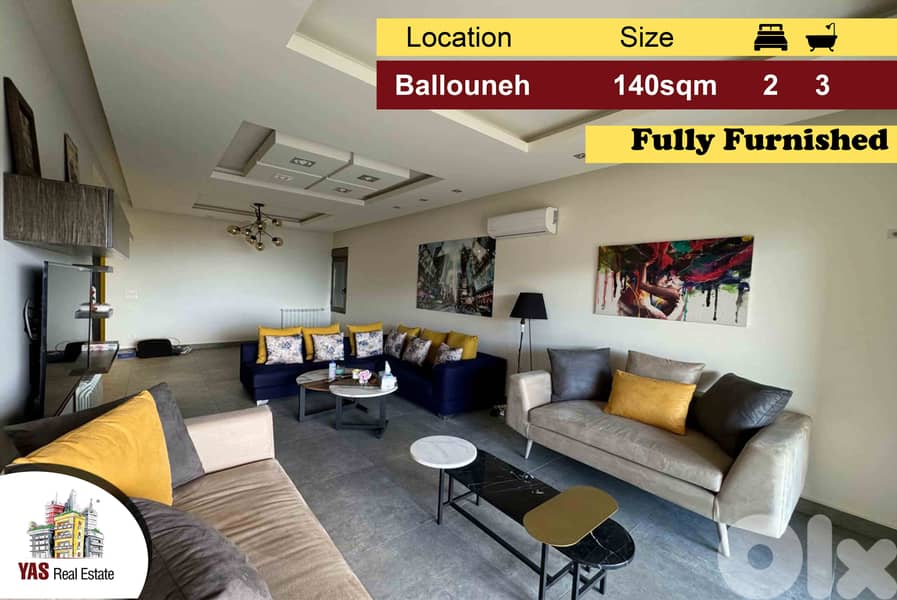 Ballouneh 140m2 | Ultra Upgraded | Panoramic View | Fully Furnished|MY 0