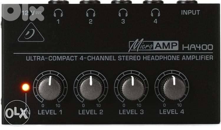 Behringer MicroAMP HA400 4-channel Headphone Amplifier,Studio Preamp 3