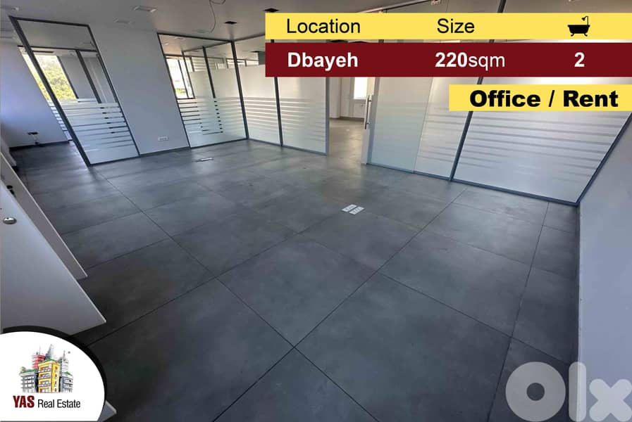 Dbayeh 220m2 | Office | High-End | Prime Location | Rent | MJ | 0