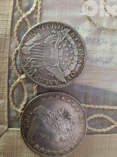 A silver old coin 15 dollars the gram 15