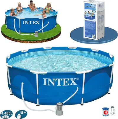 Intex 305 x 76cm pool with filter pump Bestway مسبح بركة