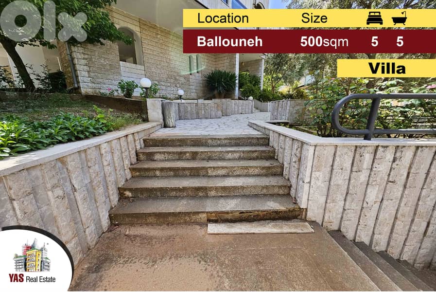Ballouneh 500m2 | Deluxe Villa | Prime Location | Open View | TO | 0
