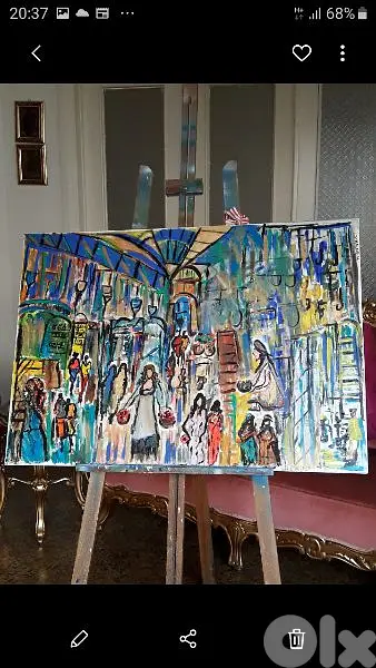 رسم زيتي على القماش يدويه