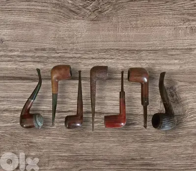 8 vintage wooden pipes