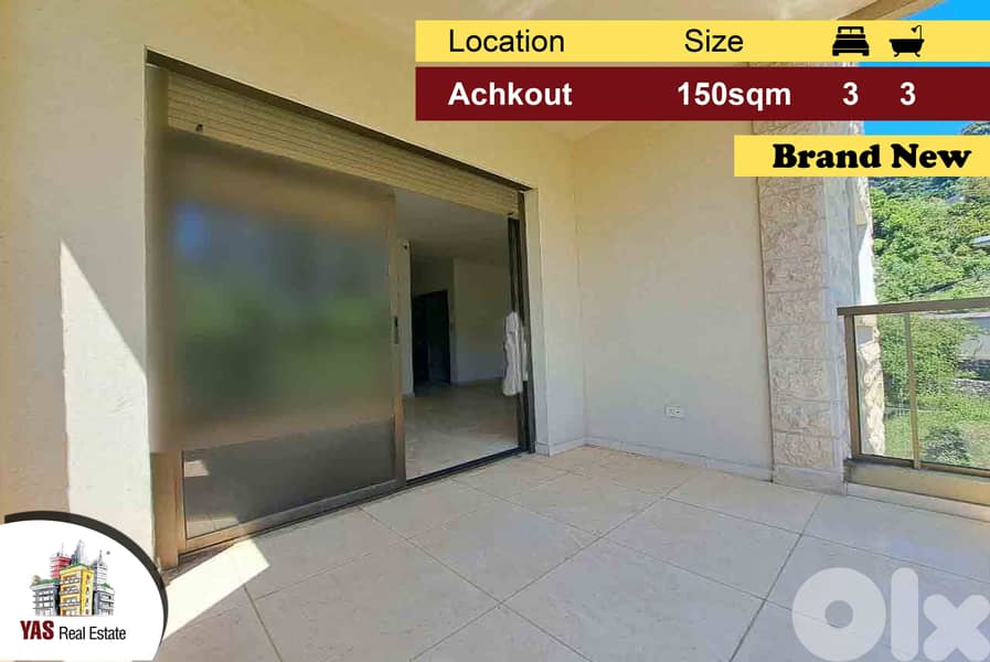 Achkout 150m2 | Mountain View | Brand New | Quiet Area | DA | 0