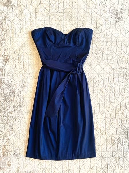 CUE navy blue dress with belt 0