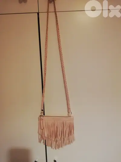 Pink leather bag