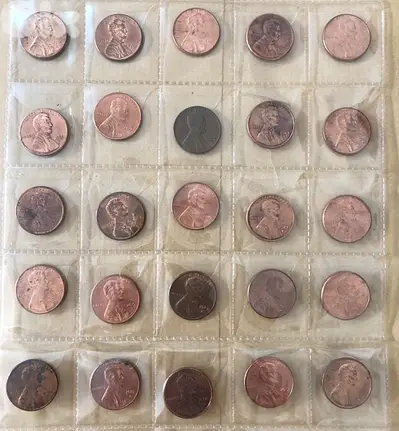 25 old coins one cent USA