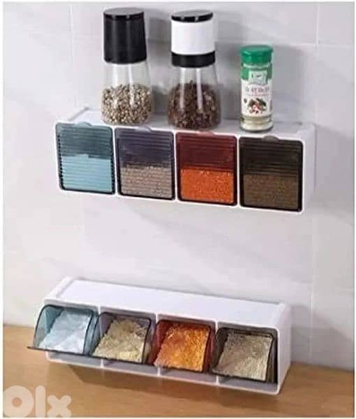 self adhesive 4 pockets spices stand 2