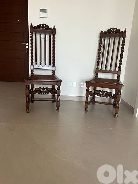 Vintage Twin Canned Louis XIII Chairs 0