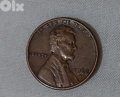 Error mint  USA Cent penny coin 1962 D "L" in Liberty on the Rim over