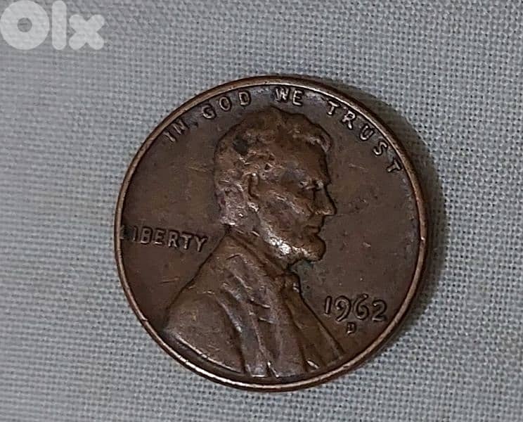 Error mint  USA Cent penny coin 1962 D "L" in Liberty on the Rim over 0