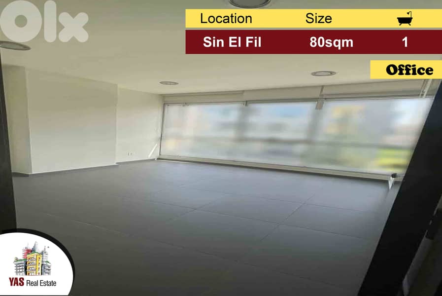Sin El Fil 80m2 | Office | Prime Location | Active Street | PA | 0