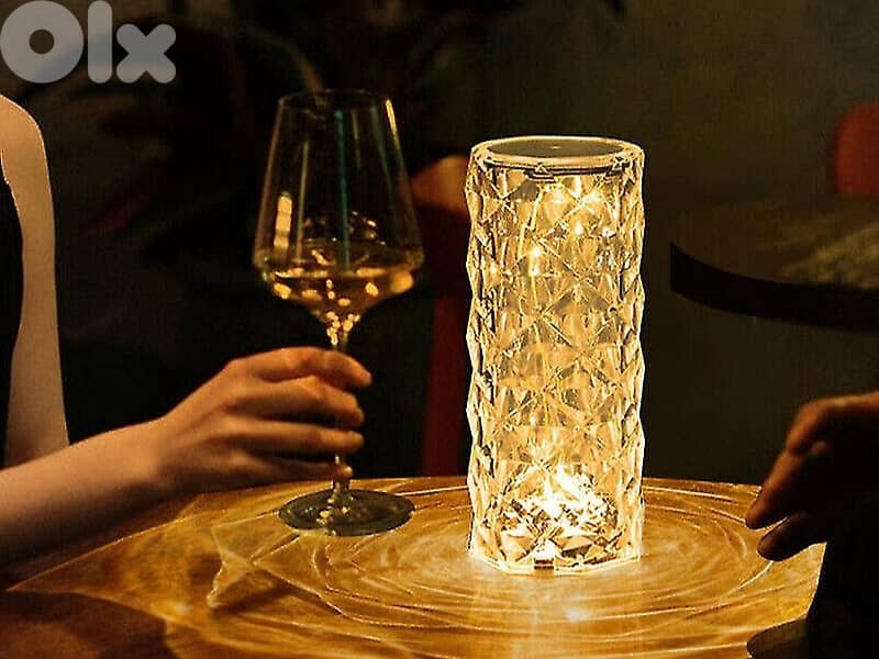Crystal Diamond Table Lamp, Transparent 3-Color Aura/RGB 0