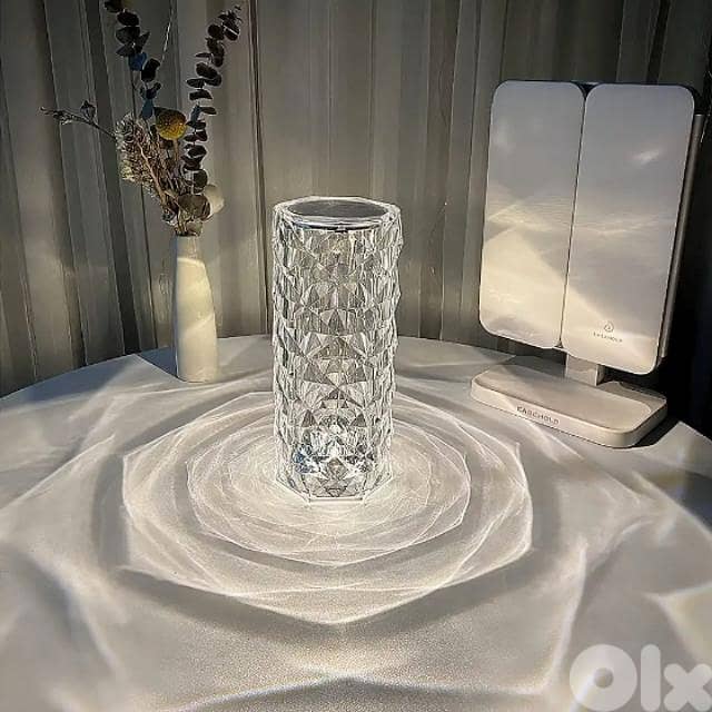 Crystal Diamond Table Lamp, Transparent 3-Color Aura/RGB 1