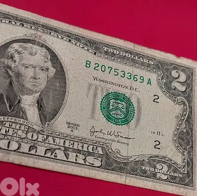 USA $2 bill 2003A old banknote