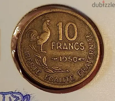 1950 France Guiraud 10 Francs Rooster