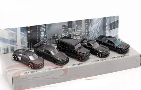 Majorette 5 car set black edition diecast car model 1;64.