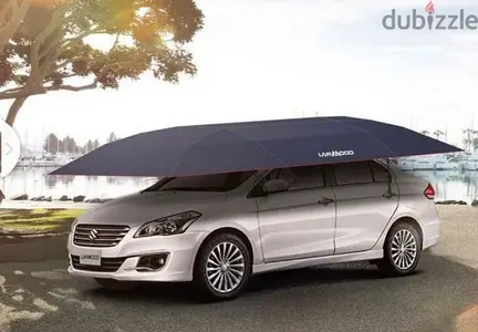 Car umbrella semi-automatic awning