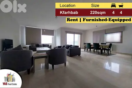 Kfarhbab 220m2 | Rent | Furnished-Equipped | Prime Location | IV |