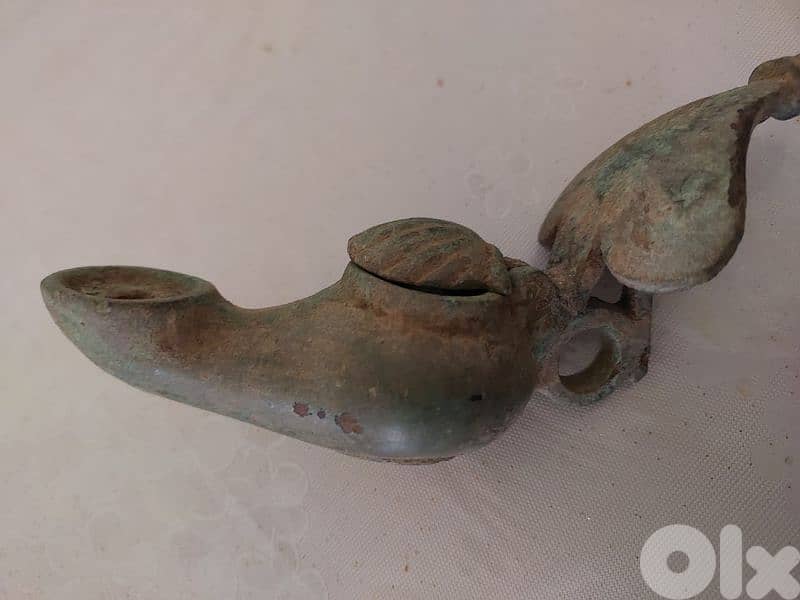 Ancient Eastern Roman Byzantine Bronze Oil Lamp from the 6th century 0