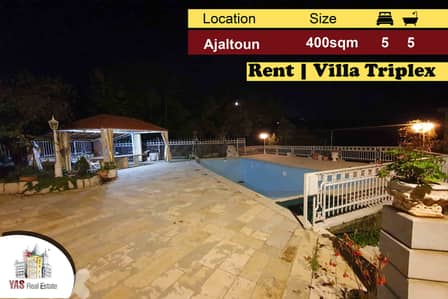Ajaltoun 400m2 | 600m2 Terrace/Garden/Pool | Villa Triplex |Rent|KH/DA