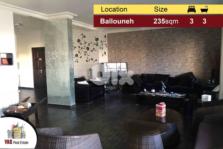 Ballouneh 235m2 | Upgraded | Super Luxury | Prime Location | View | MY 0