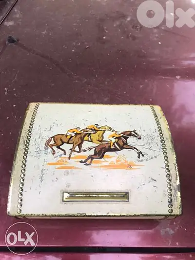 Vintage Tin Box - Horse Race - 1950s