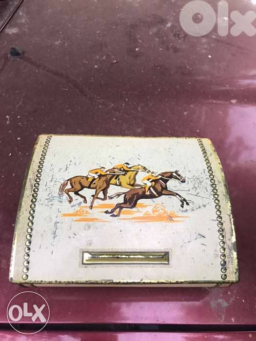 Vintage Tin Box - Horse Race - 1950s 0