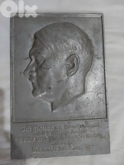 Adolf Hitler Portrait Metal World War Two era 32 cm x 21cm