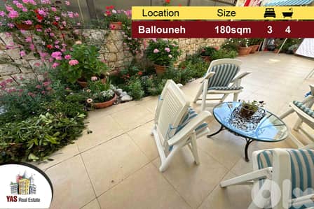 Ballouneh 180m2 | 140m2 terrace | Excellent Condition | Luxurious | MY