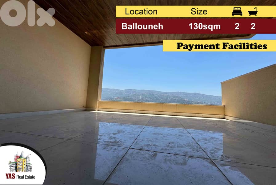 Ballouneh 130m2 | New | Payment Facilities | Luxurious | View | MY | 0