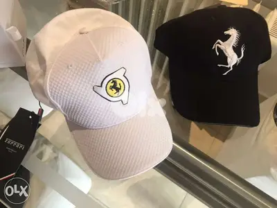 all original hats from usa and uae ferrari world