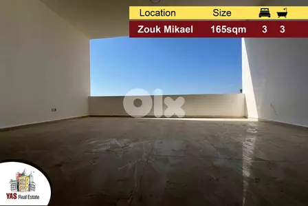 Zouk Mikael 165m2 | New Apartment | Calm Street | Sea View | EH |