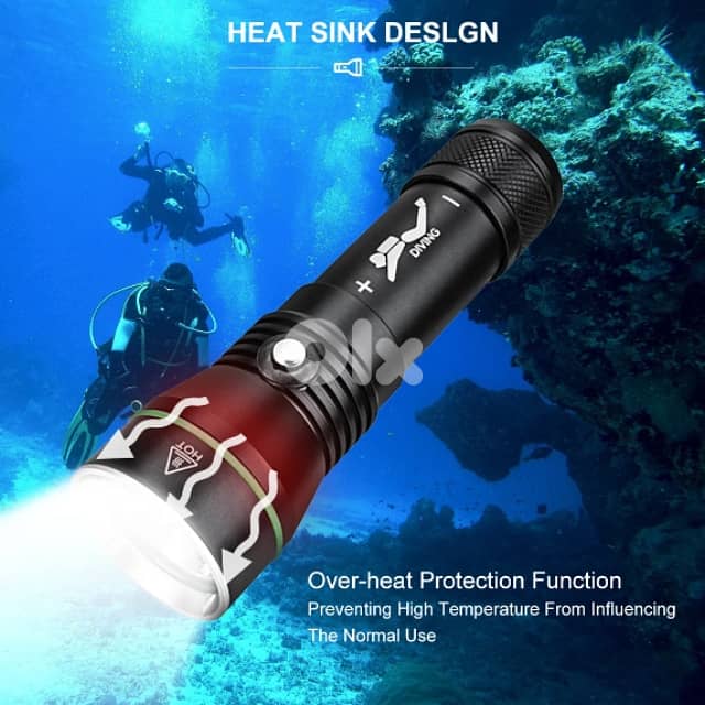 S3 Scuba Diving Flashlight, 2000 Lumen, 110m Diving Torch 1