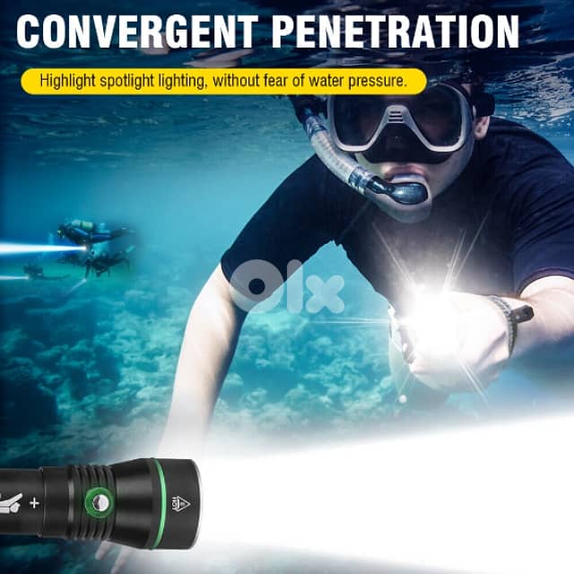S3 Scuba Diving Flashlight, 2000 Lumen, 110m Diving Torch 7