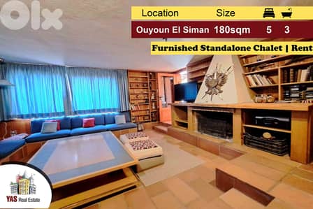 Ouyoun El Siman 180m2 | Standalone Furnished Chalet | Rent | Modern|DA