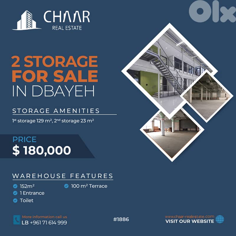 Warehouse for Sale in Dbayeh | Zouq El Kharab - #R1886 0
