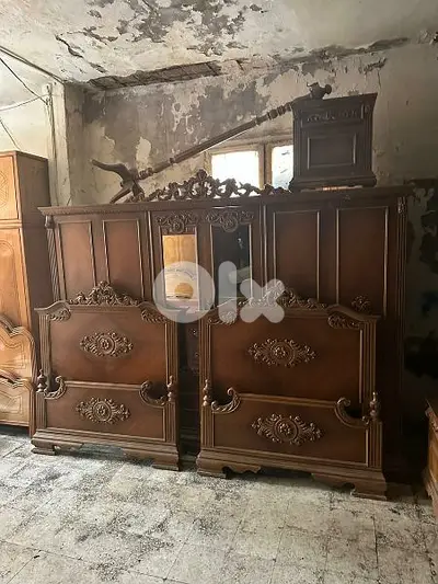 اوضة نوم تختين حفر قديم خشب زان ولاتي كلا
