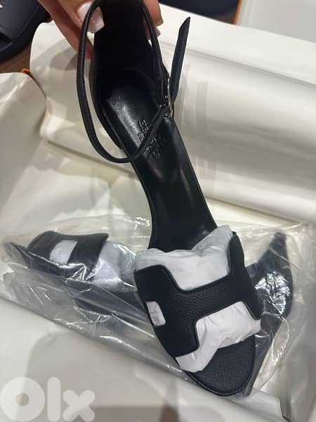 black hermes heels size 40-41 MASTER QUALITY 0