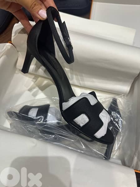 black hermes heels size 40-41 MASTER QUALITY 1