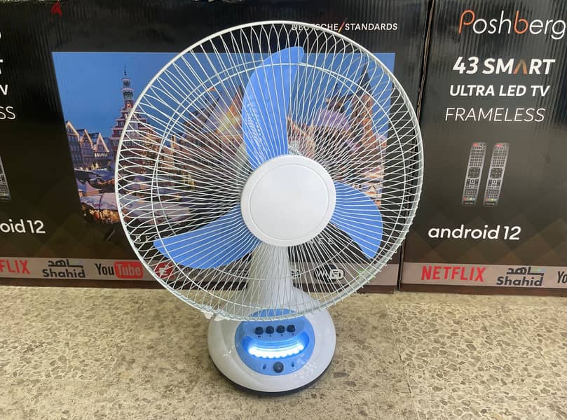 Rechargeable Fan 12" Free Delivery( for 2 pieces)مروحة 0