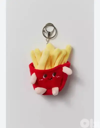 cute plush french fries keychain